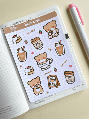 Kuppochino Cafe Bear Cafe Sticker Bundle