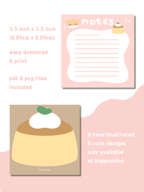 Kuppochino Cafe Bear Memo Notes Printable