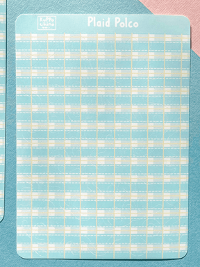 Kuppochino Cafe Dreamy Blue Plaid Polco Sheet