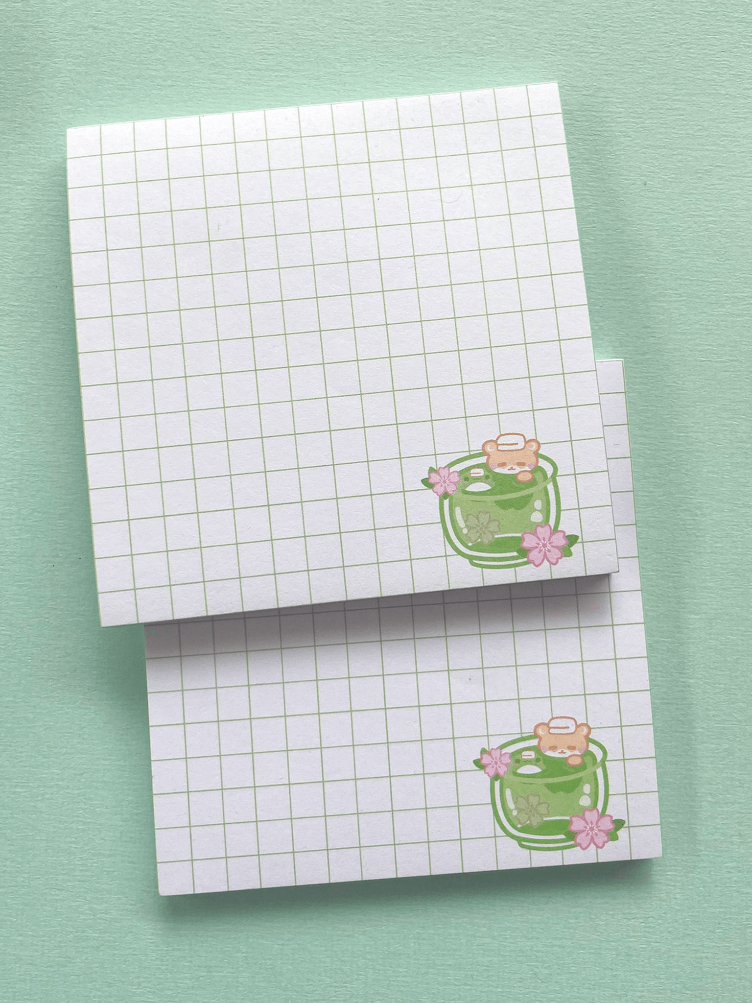 Kuppochino Cafe Matcha Onsen Grid Memo Pad